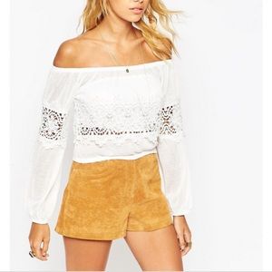 Asos Off Shoulder Crochet Top